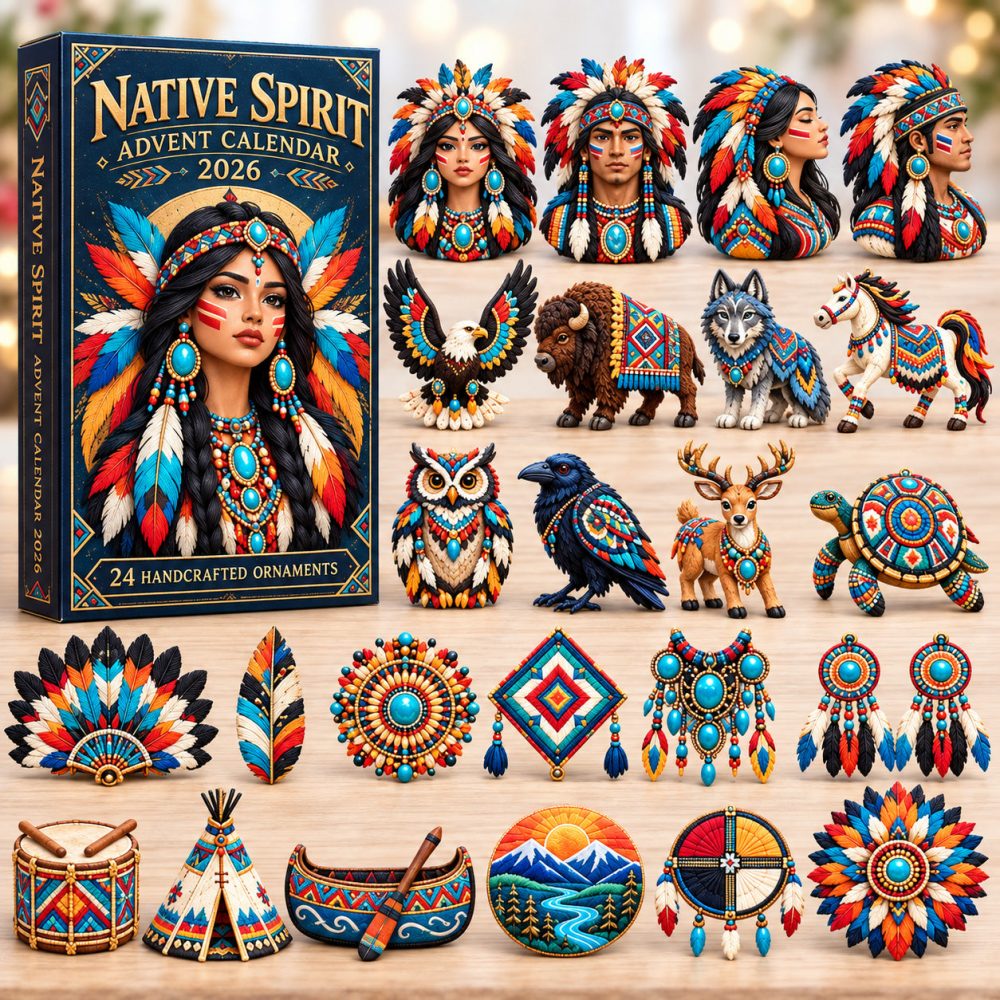 Native Heritage Treasures Advent Calendar 2026 Beaded Animals 24 Days Countdown Tribal Art Gift, 3D Acrylic Collectibles