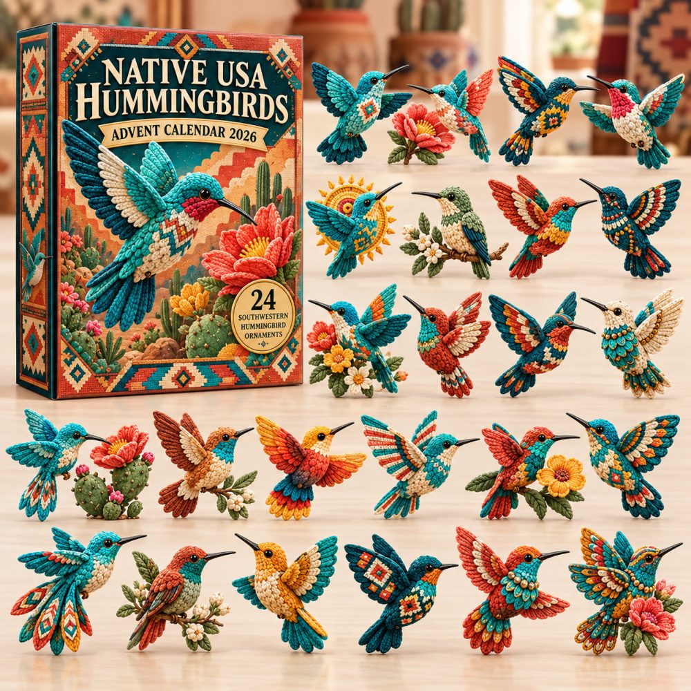 Native Hummingbirds Advent Calendar 2026 Southwestern Bird 24 Days Countdown Bird Lover Gift, 3D Acrylic Collectibles