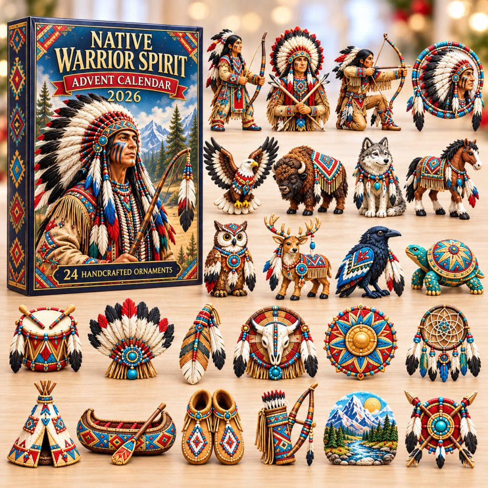 Native Warrior Spirit Advent Calendar 2026 Tribal Dreamcatcher 24 Days Countdown Heritage Gift, 3D Acrylic Collectibles