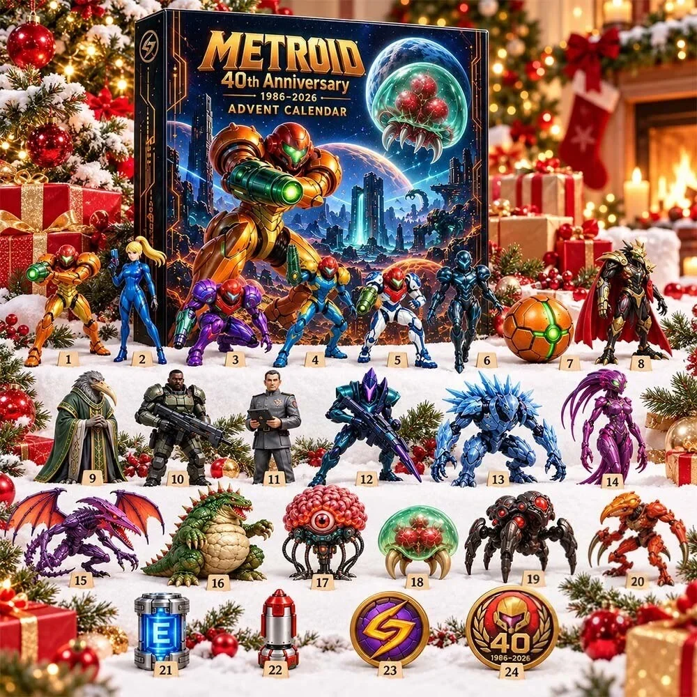 Metroid 40Th Anniversary Christmas Advent Calendar 2026 Xmas Advent Calendar Best Gifts , 3D Acrylic Collectibles