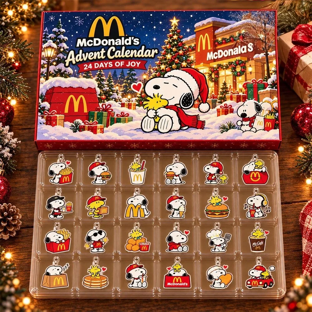 Snoopy Mcdonalds Christmas Mashup Concept Christmas Advent Calendar Snoopy Xmas Calendar , 3D Acrylic Collectibles