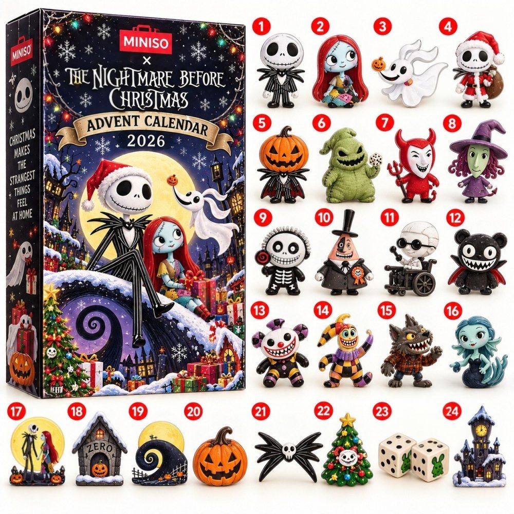 Miniso X The Nightmare Before Christmas 2026 Advent Calendar , 3D Acrylic Collectibles