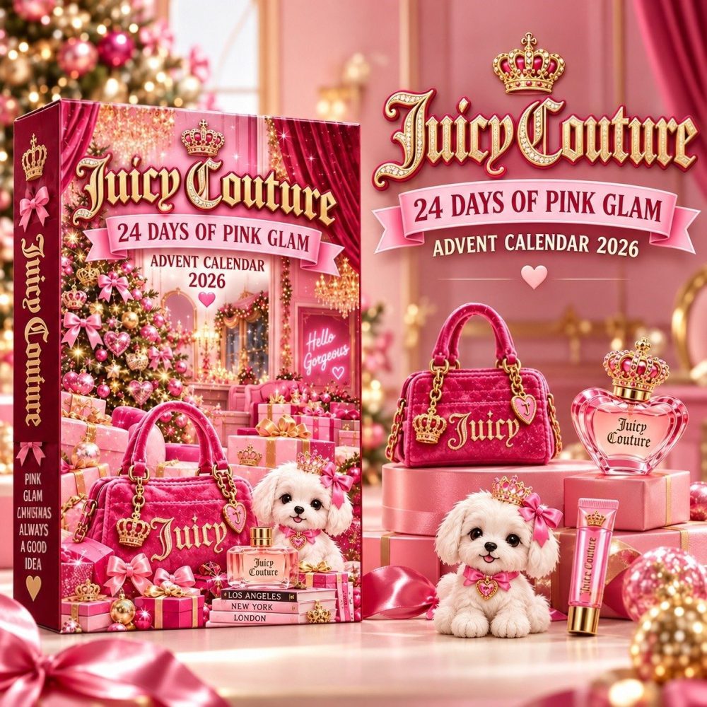 Juicy Couture Advent Calendar 2026 Xmas Countdown Dog Lover Christmas Gifts , 3D Acrylic Collectibles