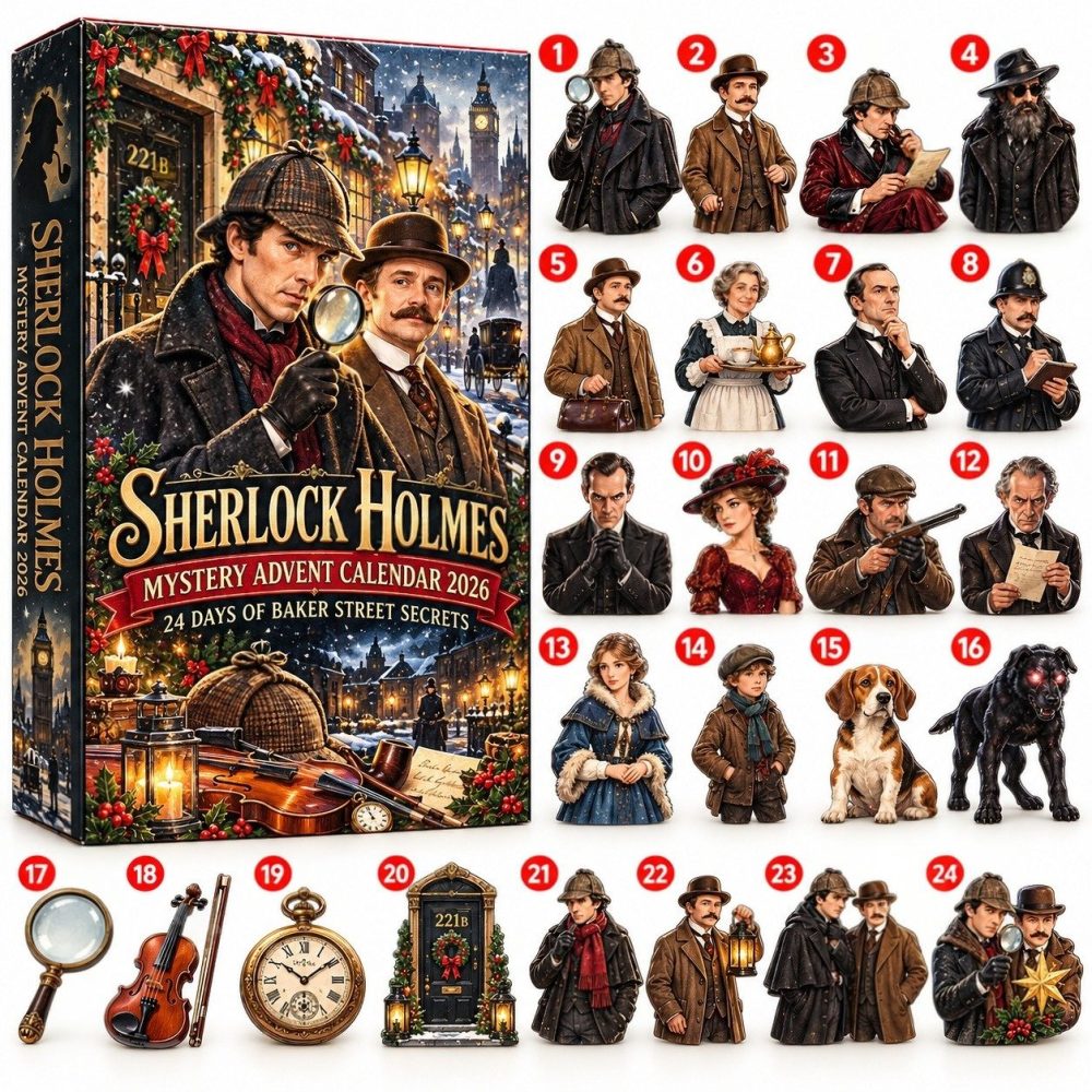 Sherlock Holmes Mystery Christmas Advent Calendar 2026 Xmas Countdown Sherlock Holmes Lover Gift , 3D Acrylic Collectibles