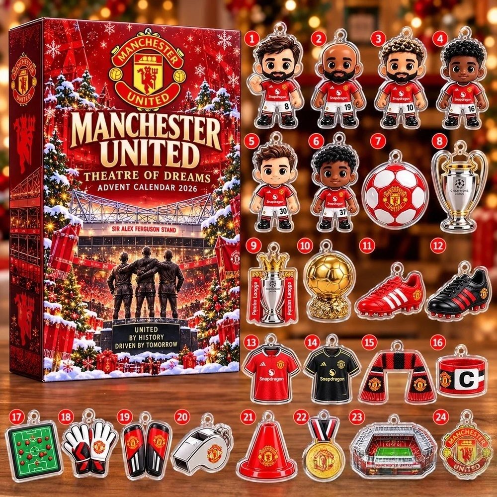 Manchester United Fc Theatre Of Dreams 2026 Advent Calendar Christmas Advent Calendar , 3D Acrylic Collectibles