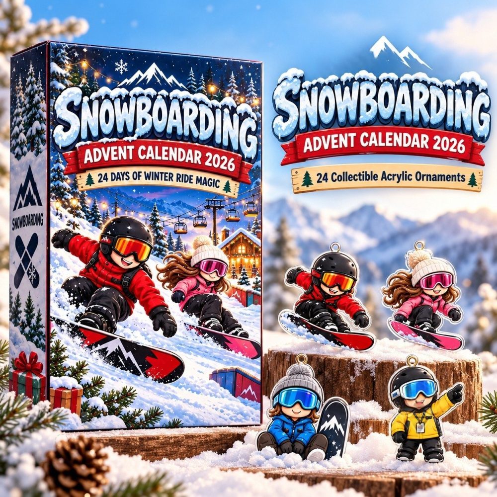 Snowboarding Christmas 2026 Advent Calendar Xmas Advent Calendar Ski Lover Christmas Gifts , 3D Acrylic Collectibles