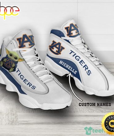 Auburn Tigers Fans Baby Yoda Custom Name Air Jordan 13 Sneaker Shoes