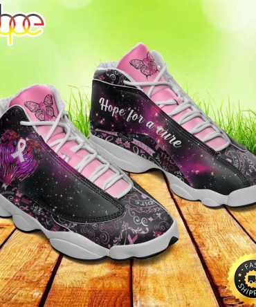 Breast Cancer Awareness Butterfly Pink Ribbon Hope For A Cure Air Jd13 Shoes