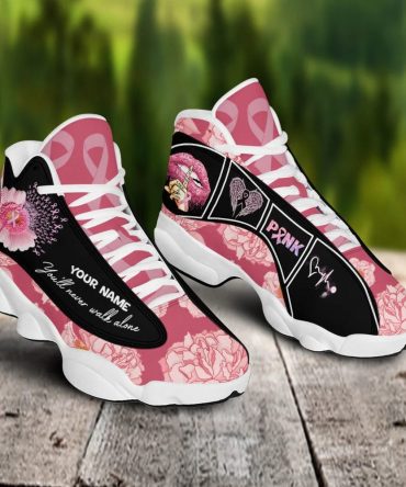 Breast Cancer You'Ll Never Walk Alone Flower Custom Name Jd13 Shoes