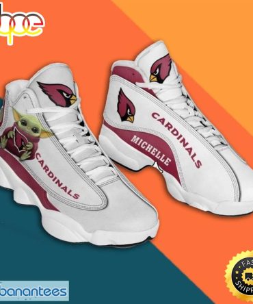 Custom Name Arizona Cardinals Baby Yoda Air Jordan 13 Sneaker Shoes