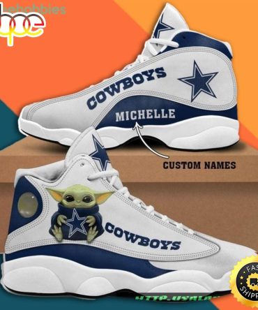 Custom Name Dallas Cowboys Baby Yoda Air Jordan 13 Sneaker Shoes