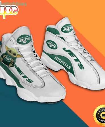 Custom Name New York Jets Baby Yoda Air Jordan 13 Sneaker Shoes