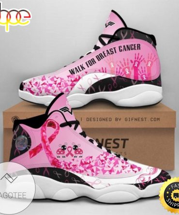 Custom Name Wonder Woman Breast Cancer Awareness Air Jordan 13 Sneaker Shoes