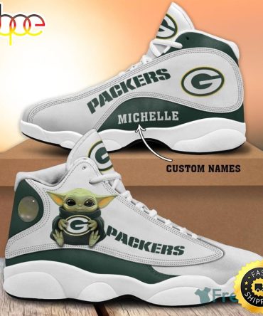 Green Bay Packers Fans Custom Name Air Jordan 13 Sneaker Shoes