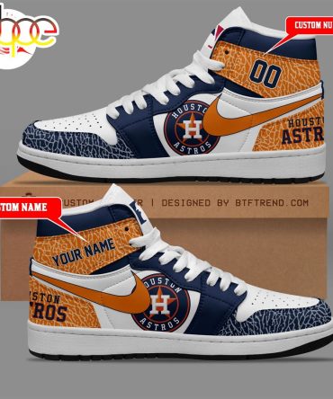 Houston Astros Air Jordan1 Shoes Custom Name &Amp; Number