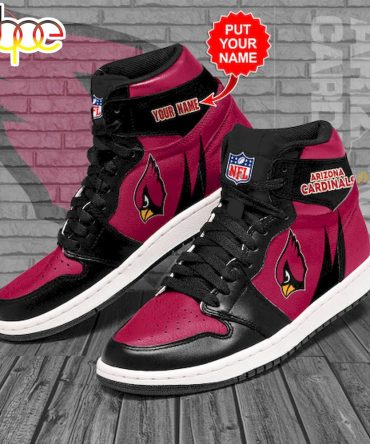Nfl Arizona Cardinals Custom Name Red Black Air Jordan 1 High Sneakers