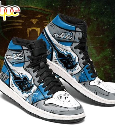 Nfl Carolina Panthers Grey Blue Air Jordan 1 High Sneakers