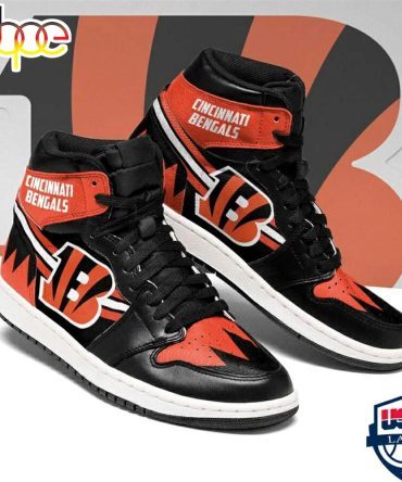 Nfl Cincinnati Bengals Black Orange Air Jordan 1 High Sneakers