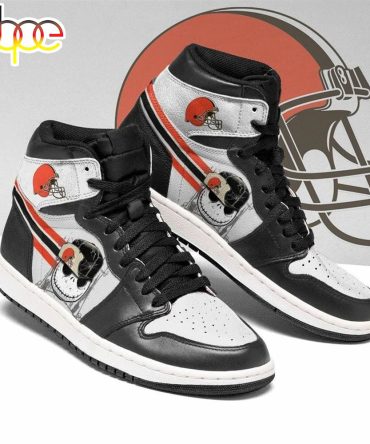 Nfl Cleveland Browns Jack Skellington Air Jordan 1 High Sneakers