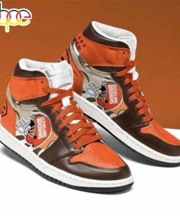 Nfl Cleveland Browns Orange Air Jordan 1 High Sneakers