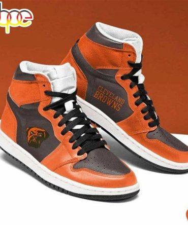 Nfl Cleveland Browns Orange Brown Air Jordan 1 High Sneakers