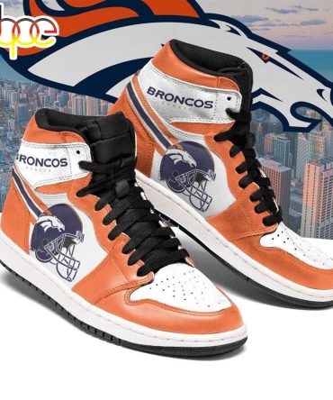 Nfl Denver Broncos Orange White Air Jordan 1 High Sneakers