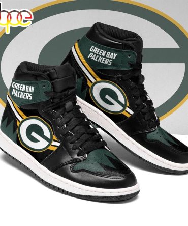 Nfl Green Bay Packers Green Black Air Jordan 1 High Sneakers