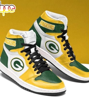 Nfl Green Bay Packers Yellow Green Sneaker Air Jordan 1 High Sneakers