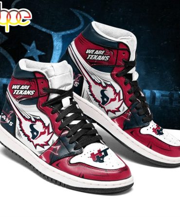 Nfl Houston Texans Red White Air Jordan 1 High Sneakers