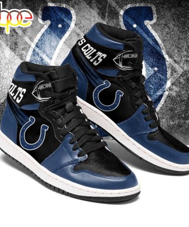 Nfl Indianapolis Colts Blue Black Air Jordan 1 High Sneakers