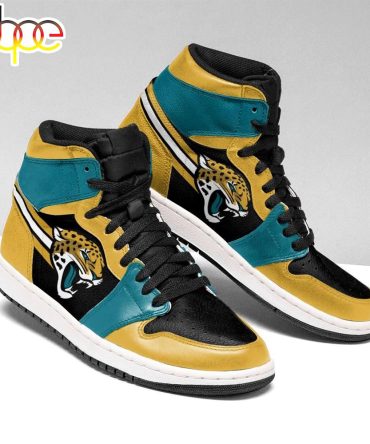 Nfl Jacksonville Jaguars Gold Black Air Jordan 1 High Sneakers V2