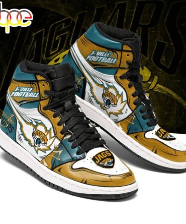 Nfl Jacksonville Jaguars Gold Teal Air Jordan 1 High Sneakers