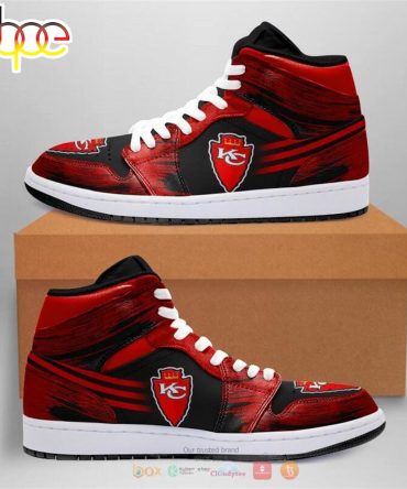 Nfl Kansas City Chiefs Red Black Air Jordan 1 High Sneakers V2