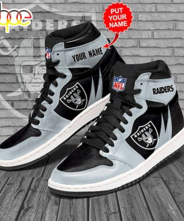 Nfl Las Vegas Raiders Custom Name Air Jordan 1 High Sneakers