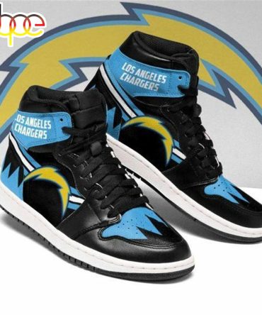 Nfl Los Angeles Chargers Black Blue Air Jordan 1 High Sneakers