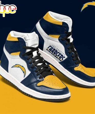 Nfl Los Angeles Chargers Blue Gold Air Jordan 1 High Sneakers