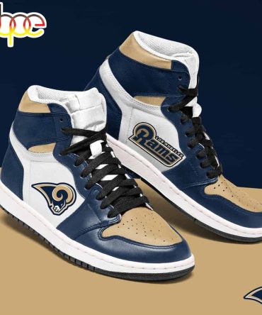 Nfl Los Angeles Rams Dark Blue White Brown Air Jordan 1 High Sneakers