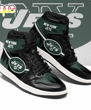 Nfl New York Jets Black Green Air Jordan 1 High