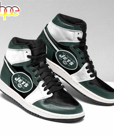 Nfl New York Jets Black Green Air Jordan 1 High Sneakers Shoes