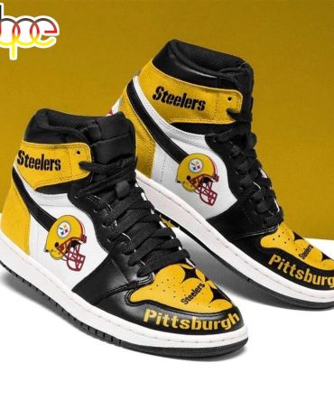 Nfl Pittsburgh Steelers Golden Helmet Air Jordan 1 High Sneakers