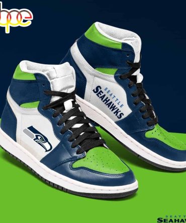 Nfl Seattle Seahawks Green Navy Air Jordan 1 High Sneakers V3