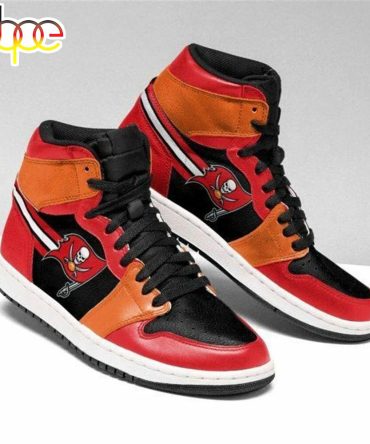 Nfl Tampa Bay Buccaneers Red Black Air Jordan 1 High Sneakers V2