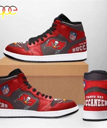Nfl Tampa Bay Buccaneers Red Grey Air Jordan 1 High Sneakers