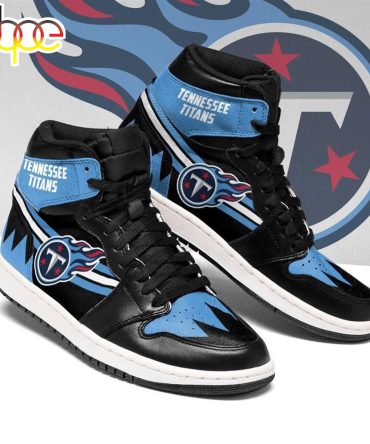 Nfl Tennessee Titans Black Blue Air Jordan 1 High Sneakers