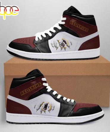 Nfl Washington Redskins Brown White Air Jordan 1 High Sneakers