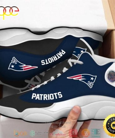 New England Patriots Nfl Big Logo Football Team 5 Air Jordan 13 Sneaker Shoes