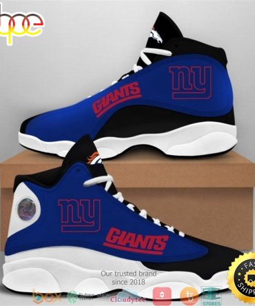 New York Giants Nfl Big Logo Football Team Air Jordan 13 Sneaker Shoes
