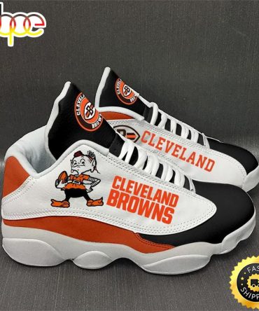 Nfl Cleveland Browns White Air Jordan 13 Sneaker Shoes