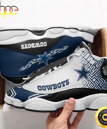 Nfl Dalas Cowboys Football Team Blue Air Jordan 13 Sneaker Shoes