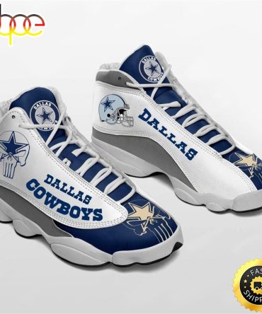 Nfl Dallas Cowboys Punisher Skull Air Jordan 13 Sneaker Shoes